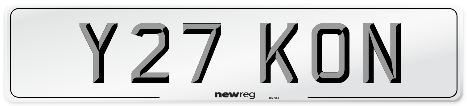 Y27 KON Number Plate from New Reg